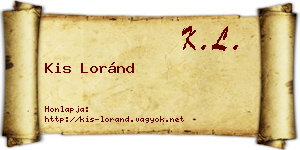 Kis Loránd névjegykártya