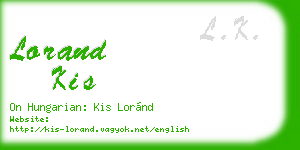 lorand kis business card